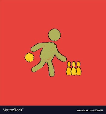 Bowling game pin ball design flat stock in vector image