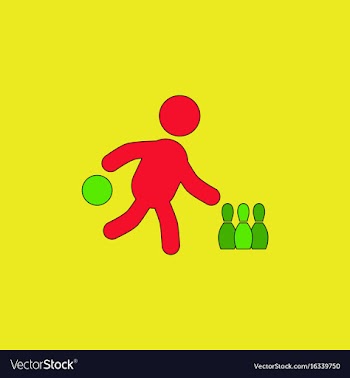 Bowling game pin ball design flat stock vector image