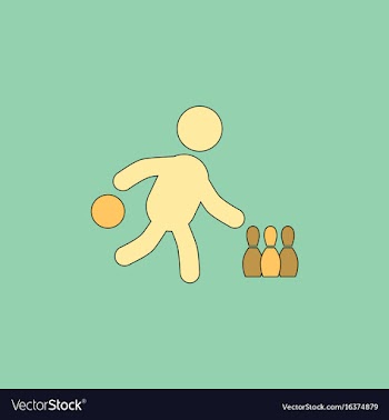 Bowling game pin ball design flat stock vector image