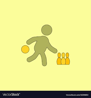 Bowling game pin ball design flat stock vector image