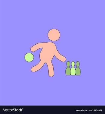 Bowling game pin ball design flat stock vector image