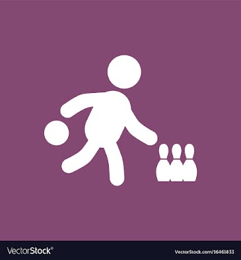 Bowling game pin ball design flat stock vector image