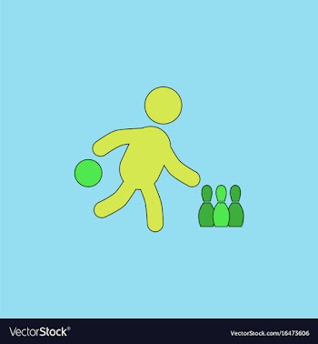 Bowling game pin ball design flat stock vector image