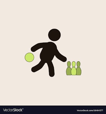 Bowling game pin ball design flat stock vector image