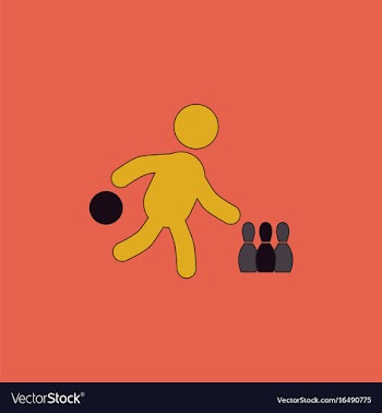 Bowling game pin ball design flat stock vector image