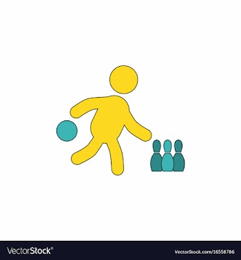 Bowling game pin ball design flat stock vector image