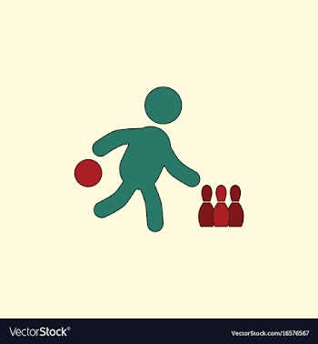 Bowling game pin ball design flat stock vector image