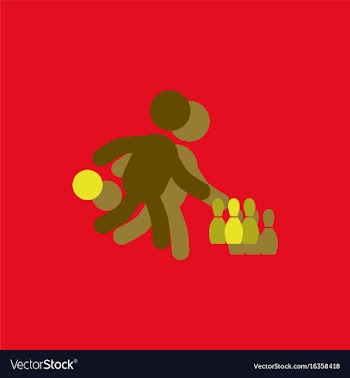 Bowling game pin ball design stock in sticker vector image
