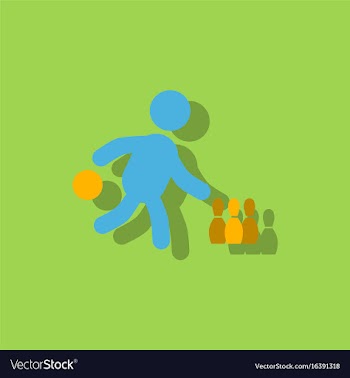 Bowling game pin ball design stock in sticker vector image
