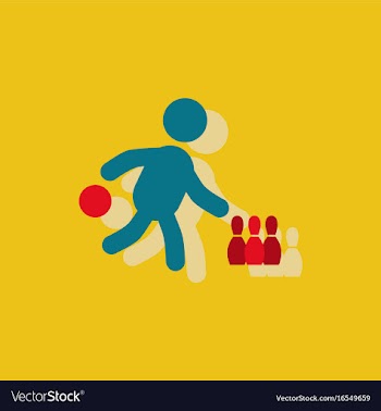 Bowling game pin ball design stock in sticker vector image