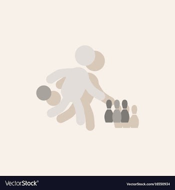 Bowling game pin ball design stock in sticker vector image