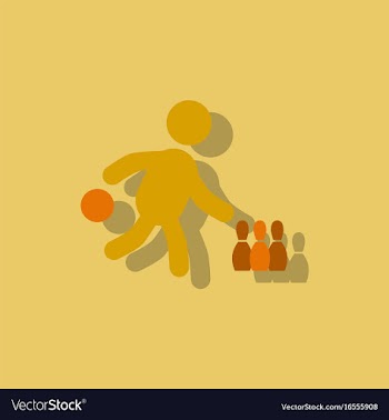 Bowling game pin ball design stock in sticker vector image