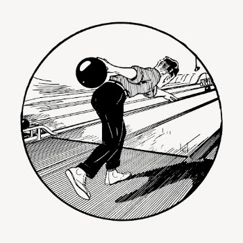 Bowling man hand drawn clipart, | Free Vector Illustration - rawpixel