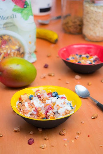bowls of cereals on a table