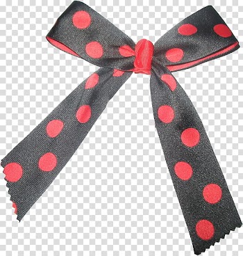 Bows, black and red polka-dot ribbon art transparent background PNG clipart