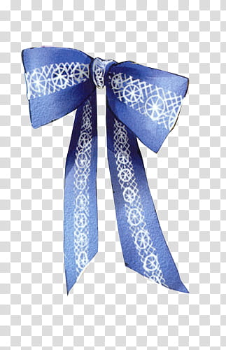 Bows , blue and white ribbon illustration transparent background PNG clipart
