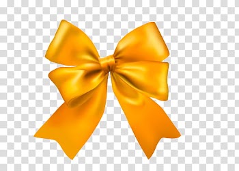 Bows , gold-colored ribbon illustration transparent background PNG clipart