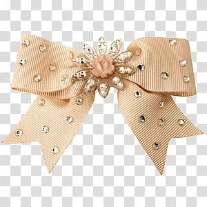 Bows I, beige ribbon transparent background PNG clipart