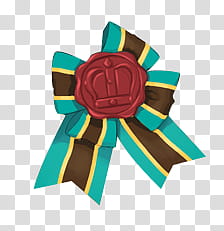 Bows , teal and brown ribbon illustration transparent background PNG clipart