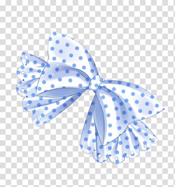 Bows , white and blue polka-dot ribbon transparent background PNG clipart