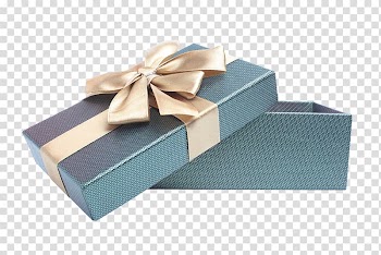 Box Gift Ribbon, High grade blue gift box transparent background PNG clipart