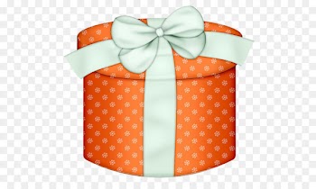 Box Gift wrapping Clip art - Orange Round Gift Box with White Bow PNG Clipart 