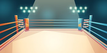 Box ring, arena for sports fighting cartoon illustration Free Vector
