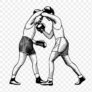 Boxers png fighting clipart, vintage | Free PNG - rawpixel