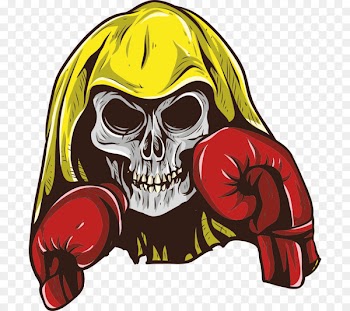 Boxing, Boxing Glove, Skull, Yellow PNG