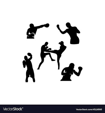 boxing set silhouette icon logo