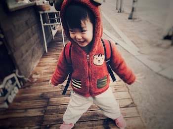 Boy's Orange Zip Up Jacket