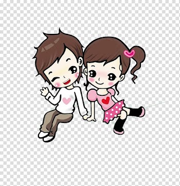 Boy and girl illustration, Cartoon Animation Love Drawing couple, Together cartoon cute couple transparent background PNG clipart