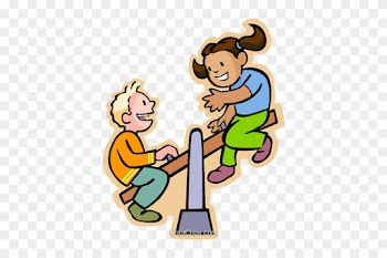 Boy And Girl On A Teeter Totter Royalty Free Vector - Boy And Girl On Seesaw