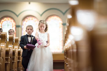 Boy And Girl Walking Down The Aisle