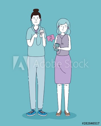 boy and girl with modern headphones and smartphone