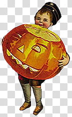 Boy carrying pumpkin illustration transparent background PNG clipart