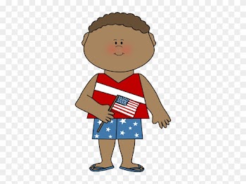 Boy Celebrating Fourth Of July - Fourth Of July Kids Clipart
