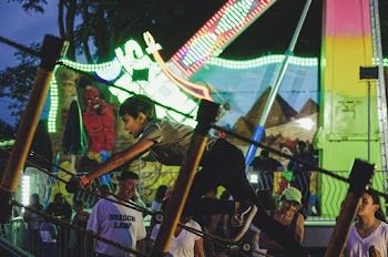 Boy Climbing on Rope