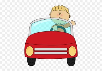 Boy Driving A Car - Driving Clipart