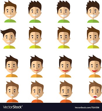 Boy Face Emotion vector image