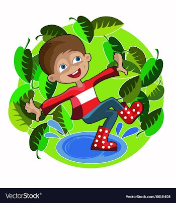Boy foliage spring vector image