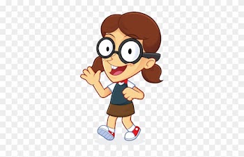 Boy Girl Waving Clipart - Girl Nerd Cartoon