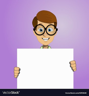 Boy holding a blank form vector image