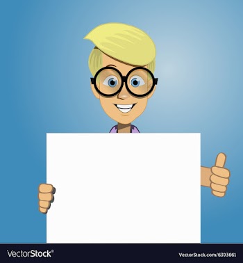Boy holding a blank form vector image