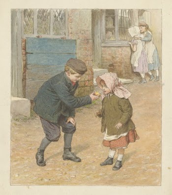 Boy Holding an Apple for a Girl | Free Photo - rawpixel