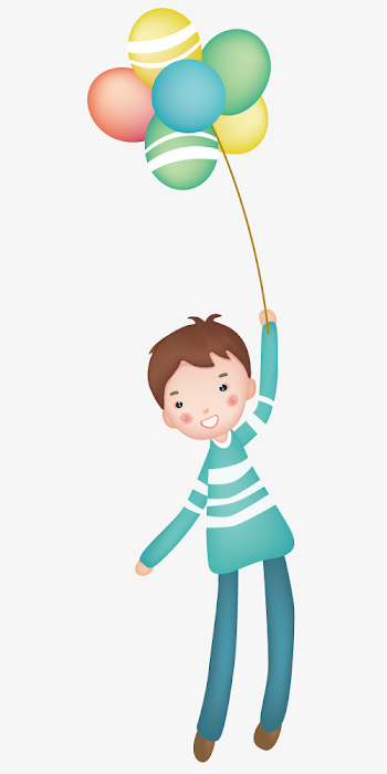 Boy Holding Balloons, Hand Painted, Balloon, Boy PNG and Vector for ...