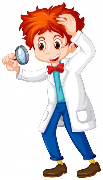 Boy in white gown with facial expression Free Vector