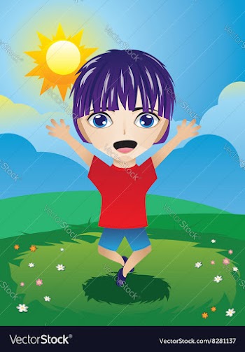 Boy on Lawn2 vector image