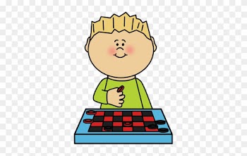Boy Playing Checkers Clip Art - Boy Playing Board Game Clipart