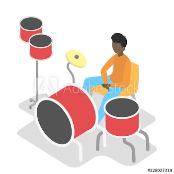 Boy playing drums